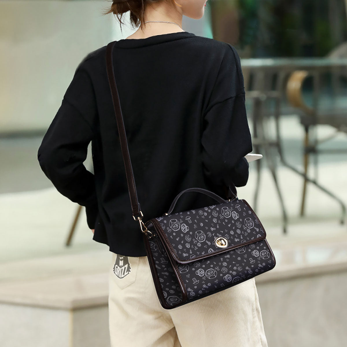 Bolts and Mechanic Nuts Print Pattern Women's Satchel Bag - Image 3