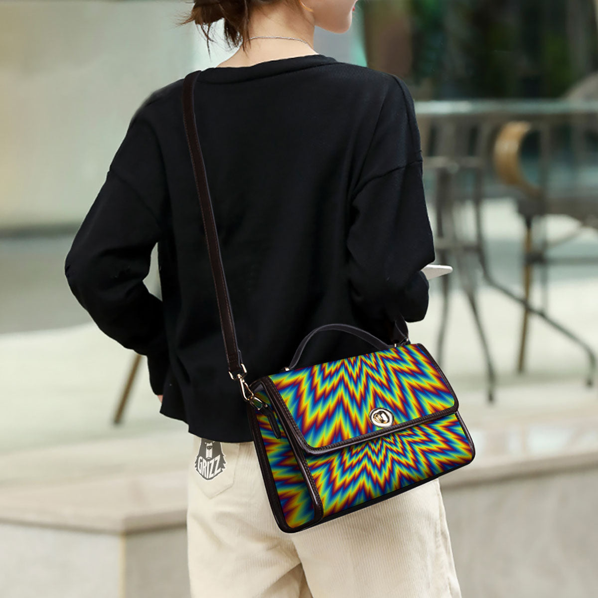 Moving Optical Illusion Spiral Expansion Women's Satchel Bag - Image 3