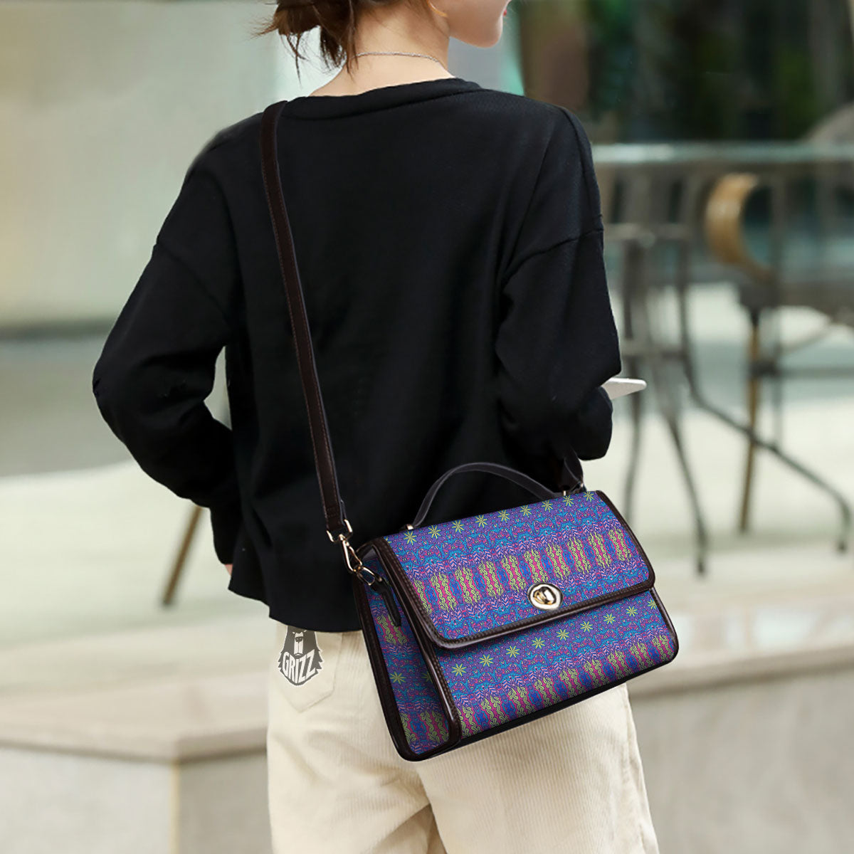 Bohemian Mandala Star Print Pattern Women's Satchel Bag - Image 3