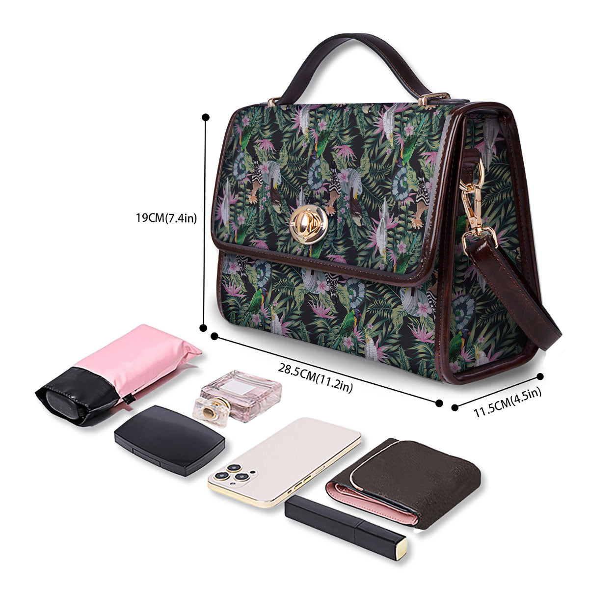 Birds Hawaiian Tropical Print Pattern Women's Satchel Bag - Image 4