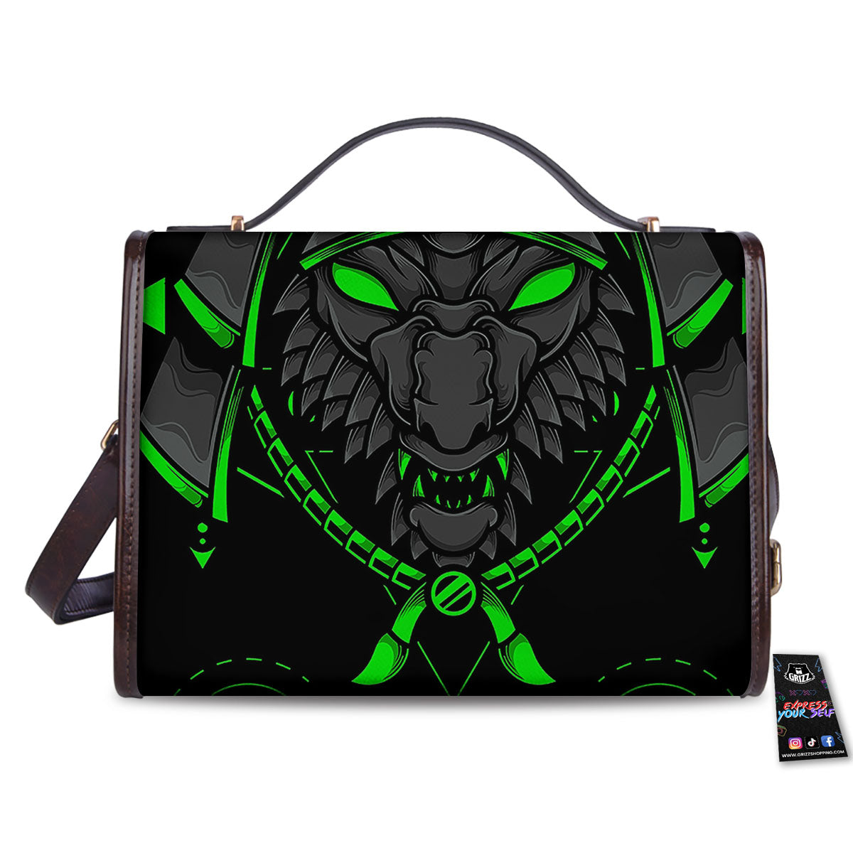 Mask Robot Samurai Print Women's Satchel Bag - Image 2