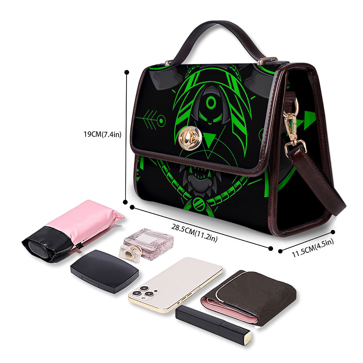 Mask Robot Samurai Print Women's Satchel Bag - Image 4