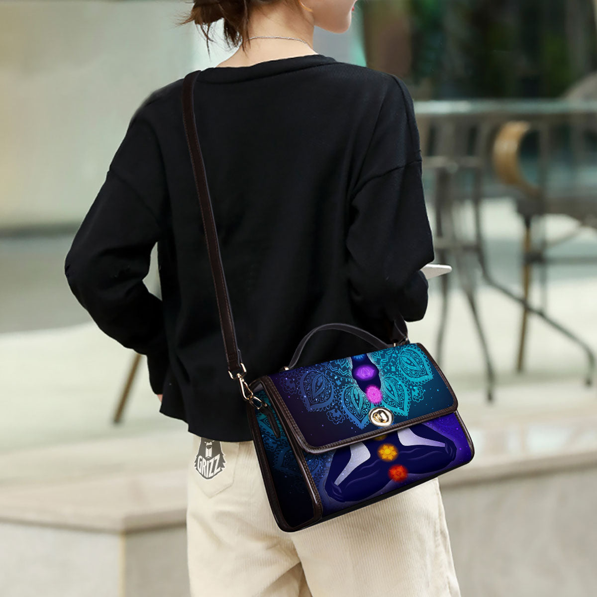Aura Nine Chakras Print Women's Satchel Bag - Image 3