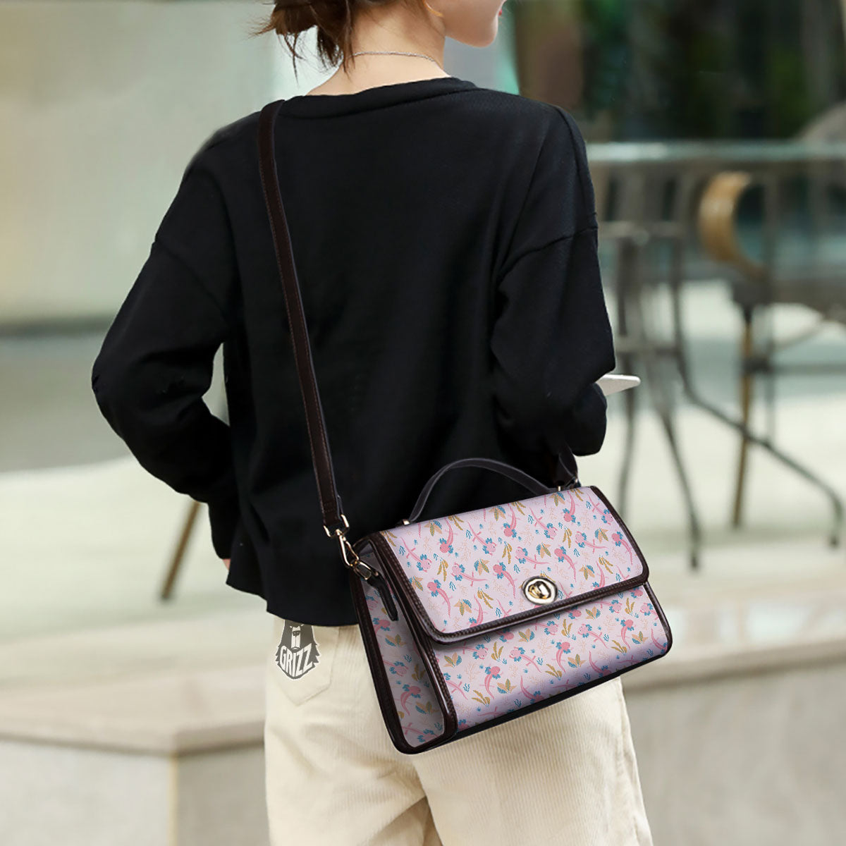 Axolotl Pastel Print Pattern Women's Satchel Bag - Image 3
