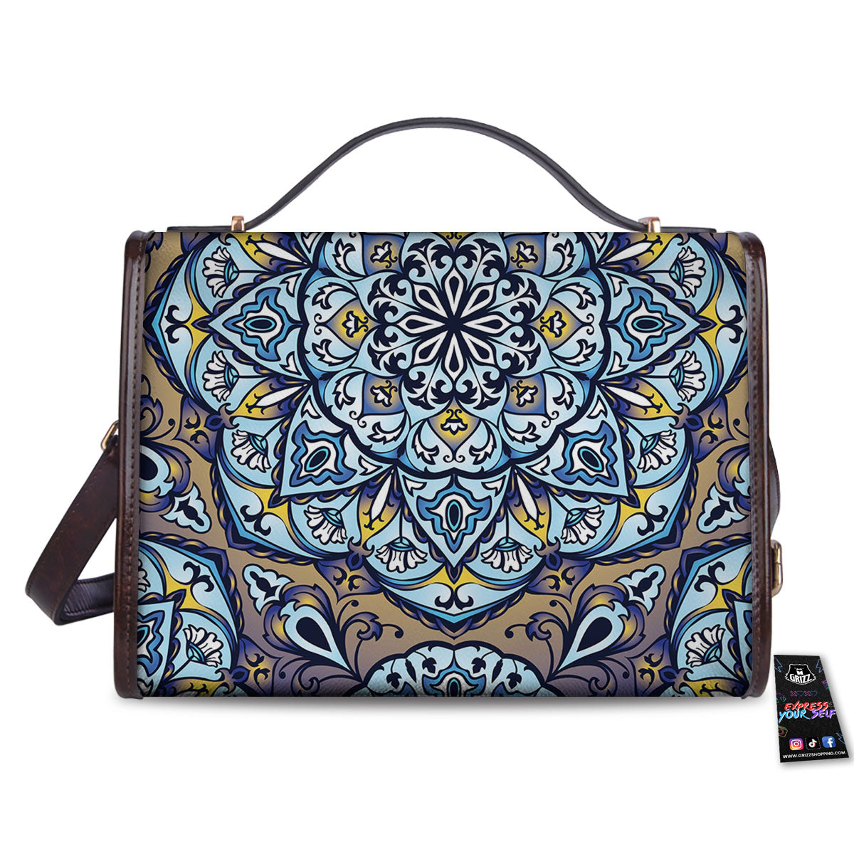 Mandala Blue And Purple Print Women's Satchel Bag - Image 2