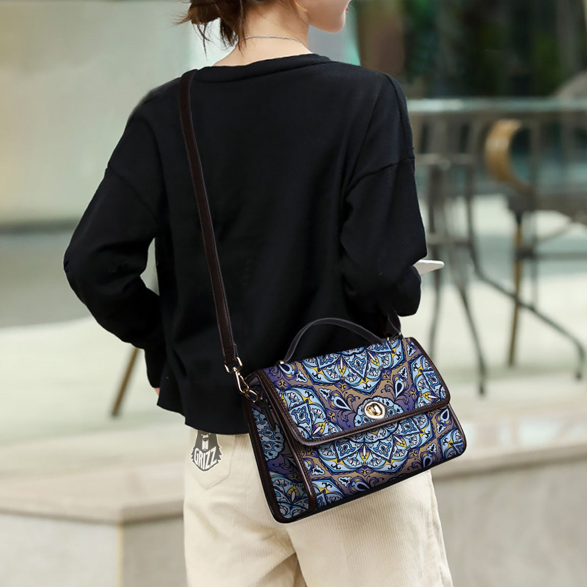Mandala Blue And Purple Print Women's Satchel Bag - Image 3