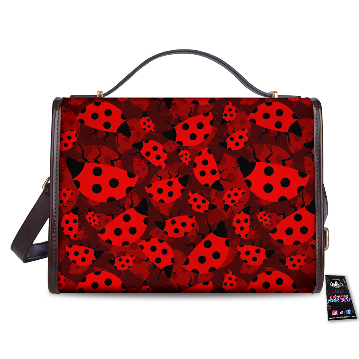 Ladybug Red Print Pattern Women's Satchel Bag - Image 2