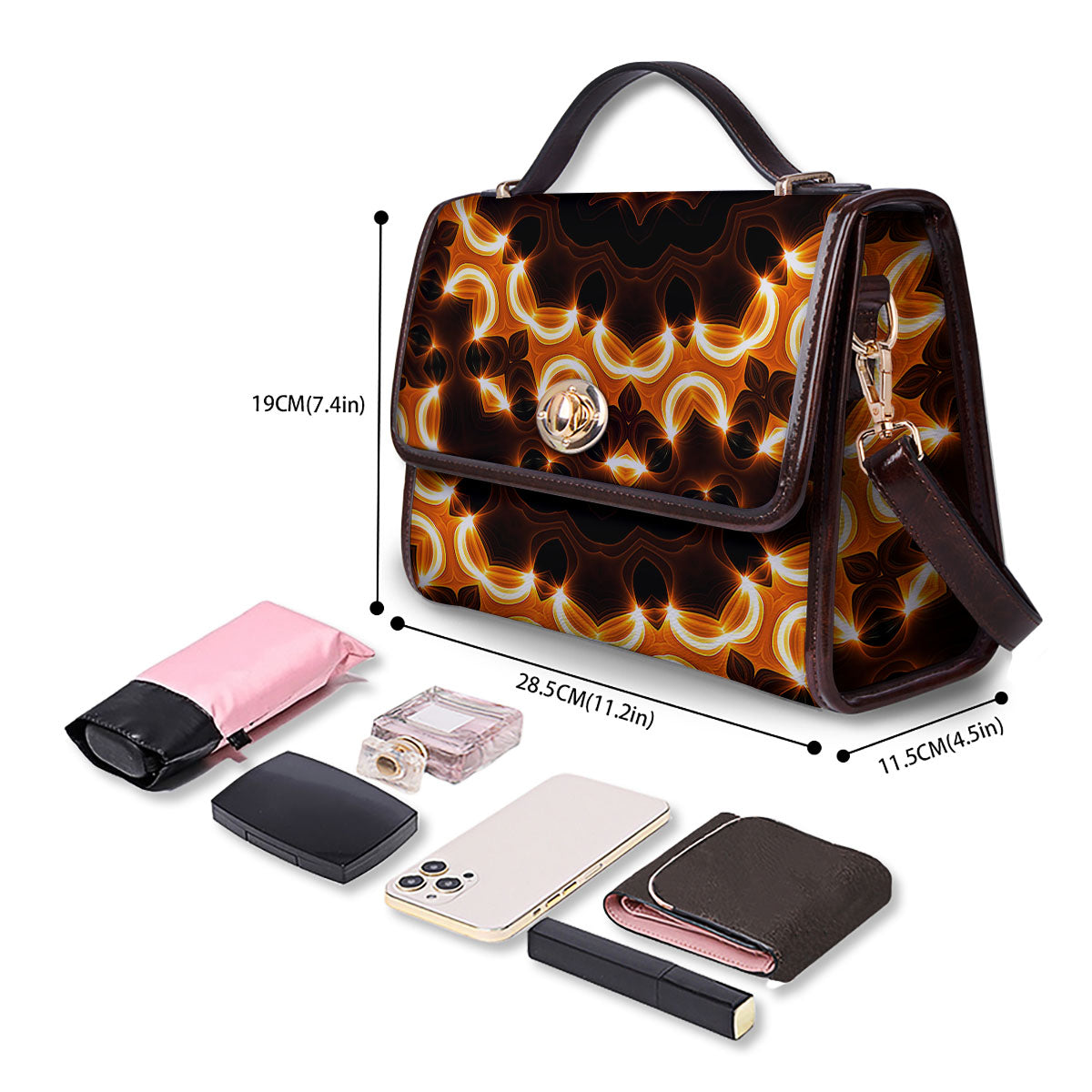 Kaleidoscope Shiny Print Women's Satchel Bag - Image 4