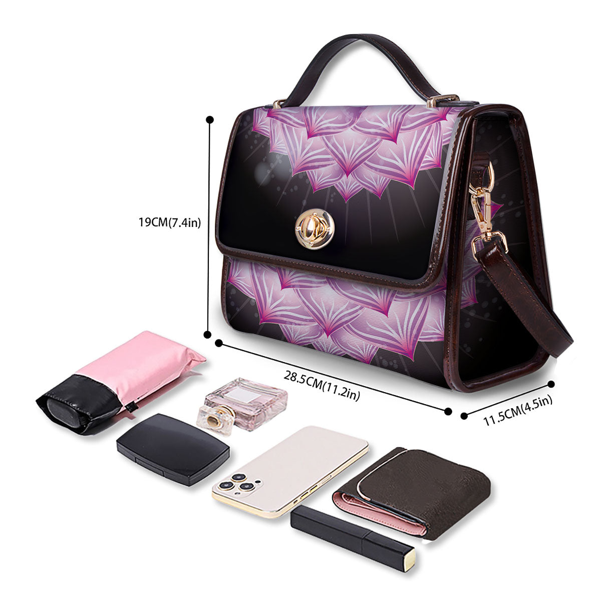Spiritual Sahasrara Chakra Print Women's Satchel Bag - Image 4