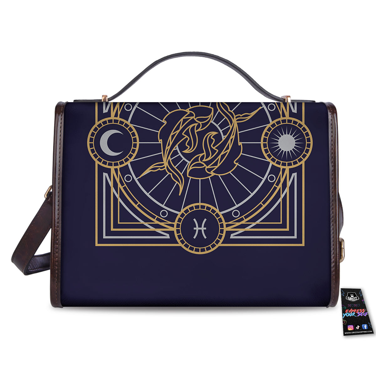 Signs Astrological And Pisces Print Women's Satchel Bag - Image 2