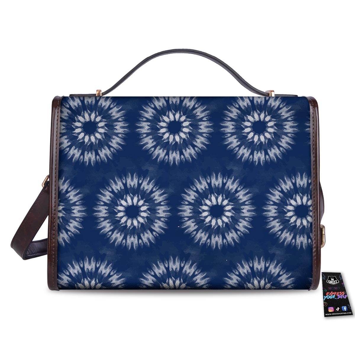 Shibori Print Pattern Women's Satchel Bag - Image 2