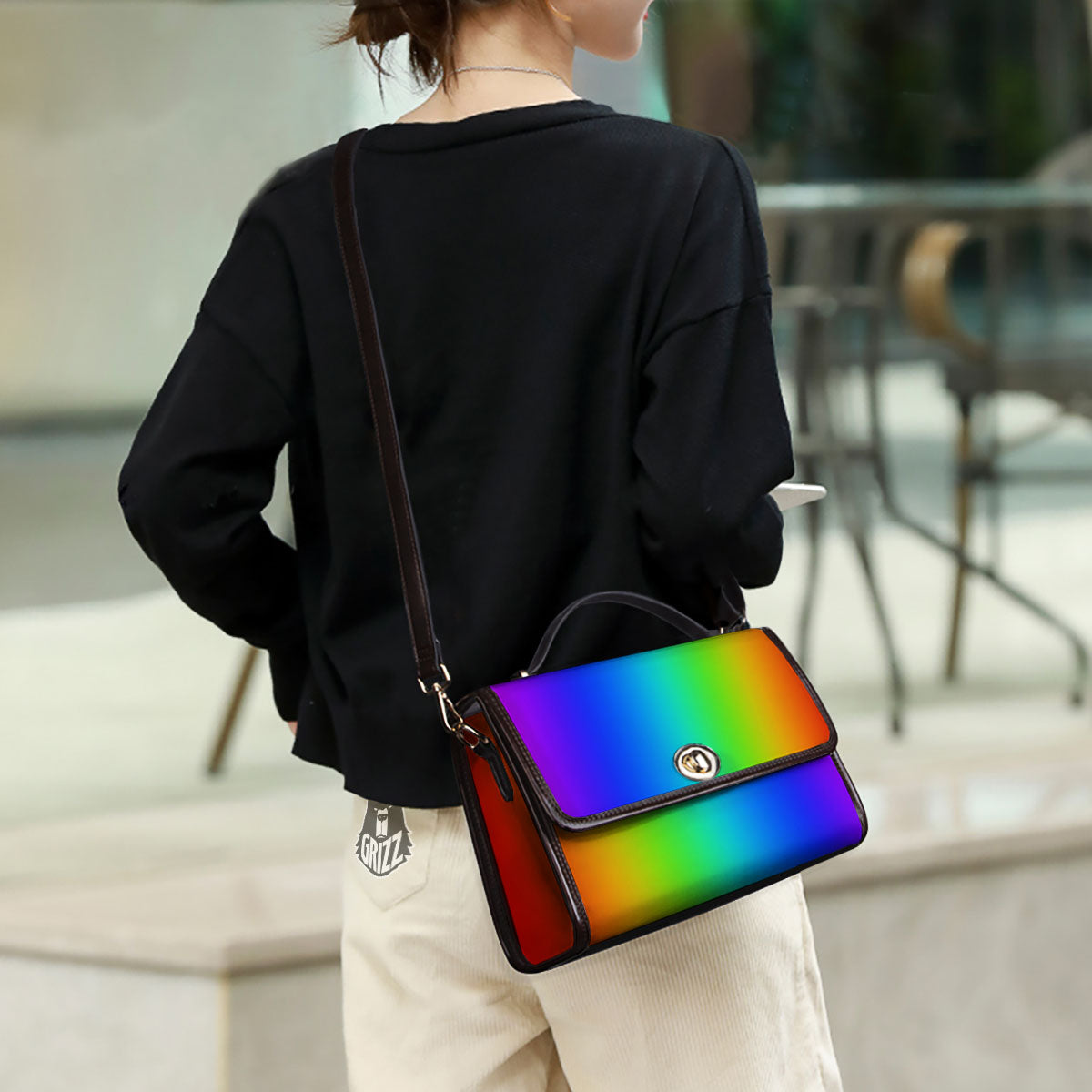 Shades Rainbow Print Pattern Women's Satchel Bag - Image 3