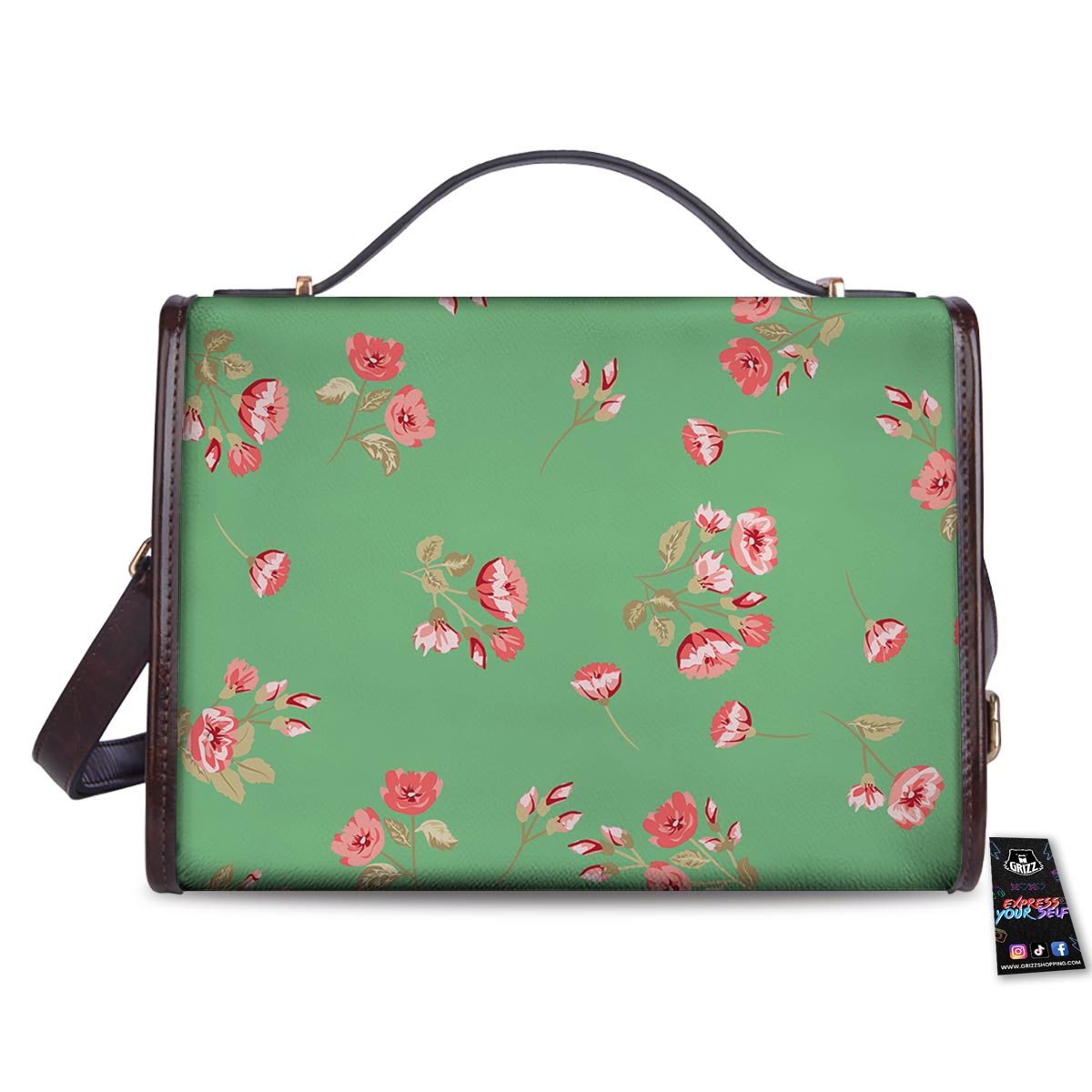 Rose Petals Print Pattern Women's Satchel Bag - Image 2
