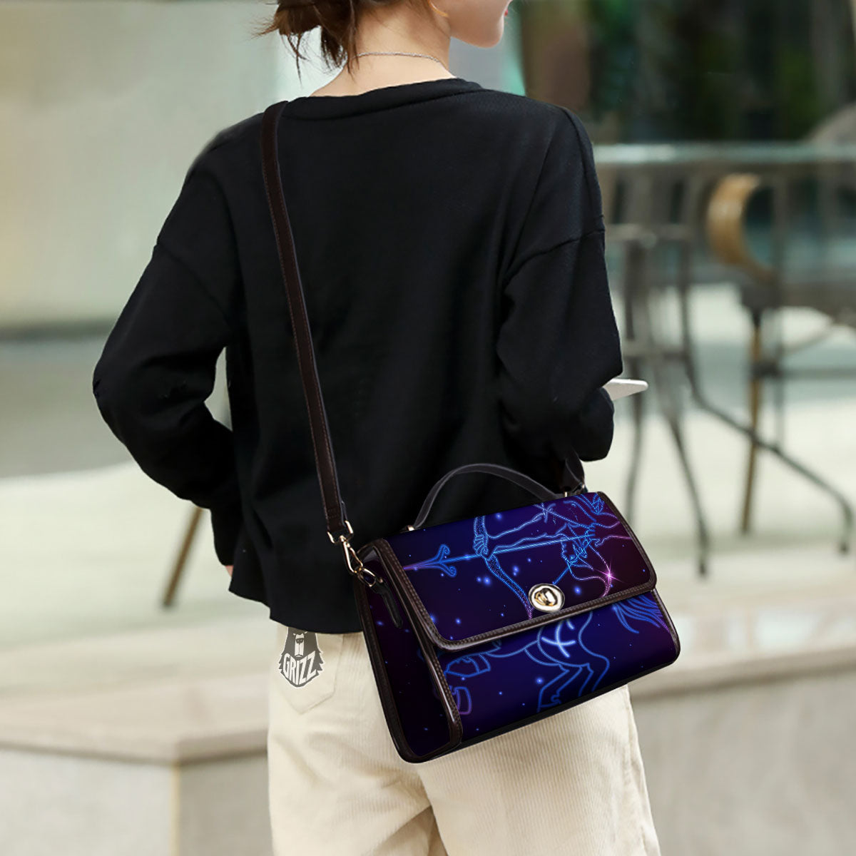 Sagittarius Sign Horoscope Print Women's Satchel Bag - Image 3