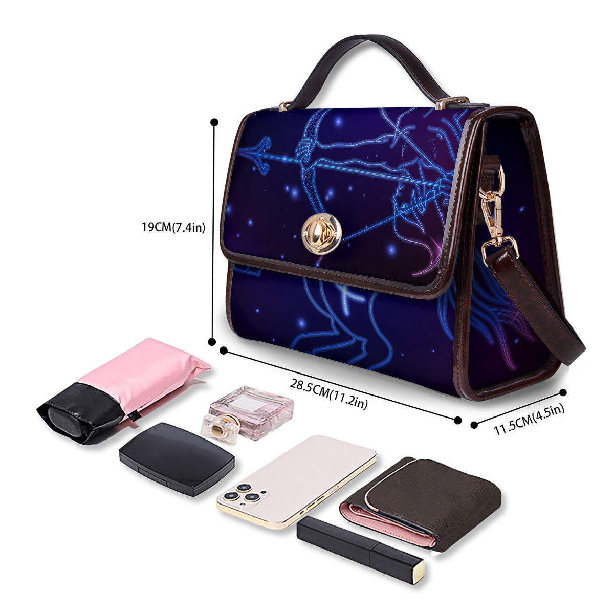 Sagittarius Sign Horoscope Print Women's Satchel Bag - Image 4