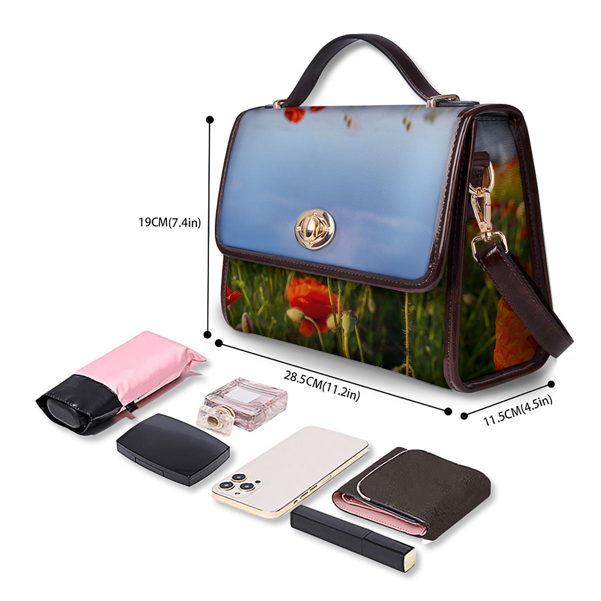 Remembrance Poppy Day Print Women's Satchel Bag - Image 4
