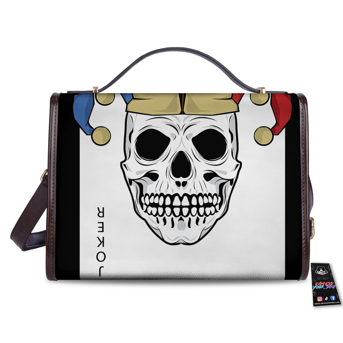 Joker Card Scary Print Women's Satchel Bag - Image 2