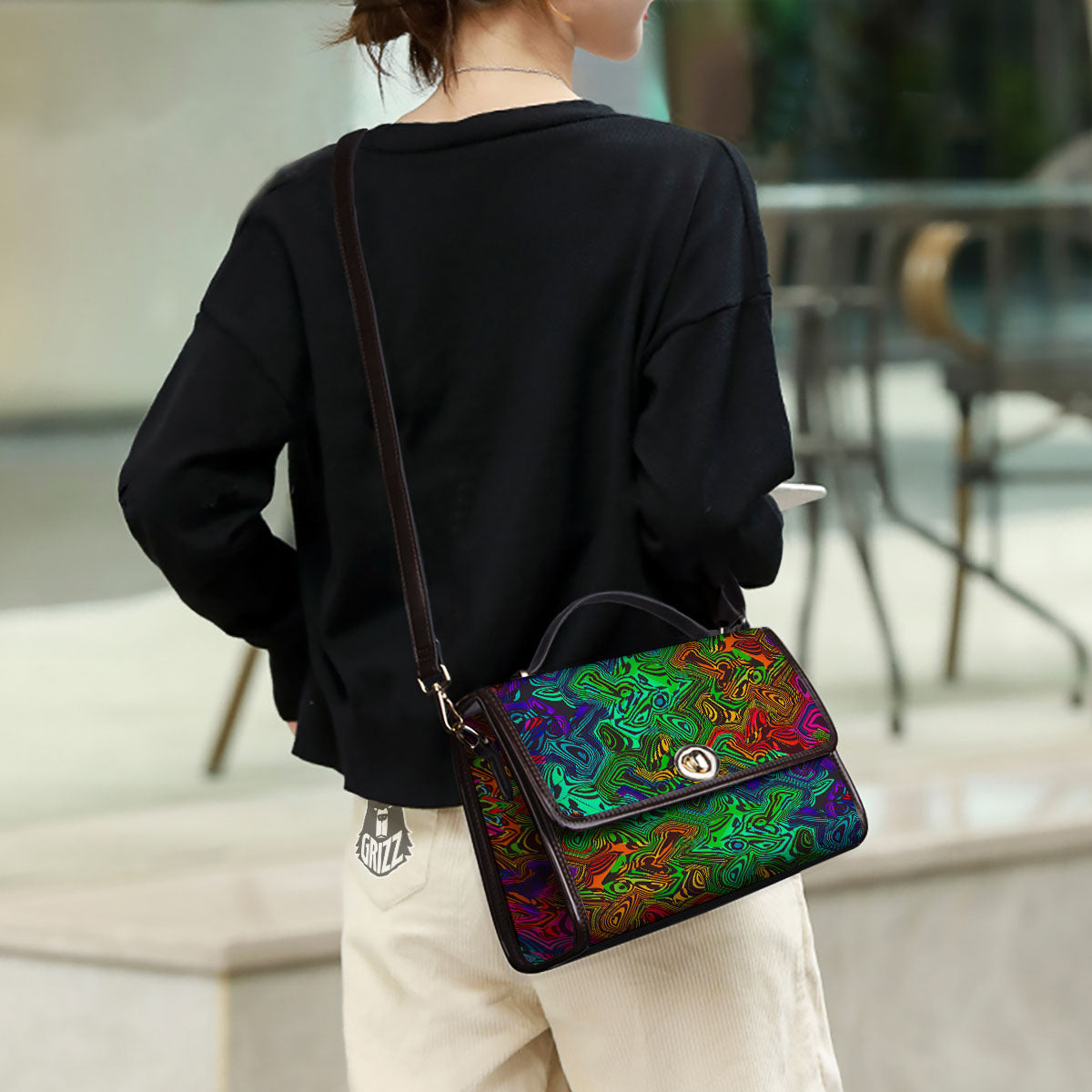Rave Psychedelic Print Pattern Women's Satchel Bag - Image 3