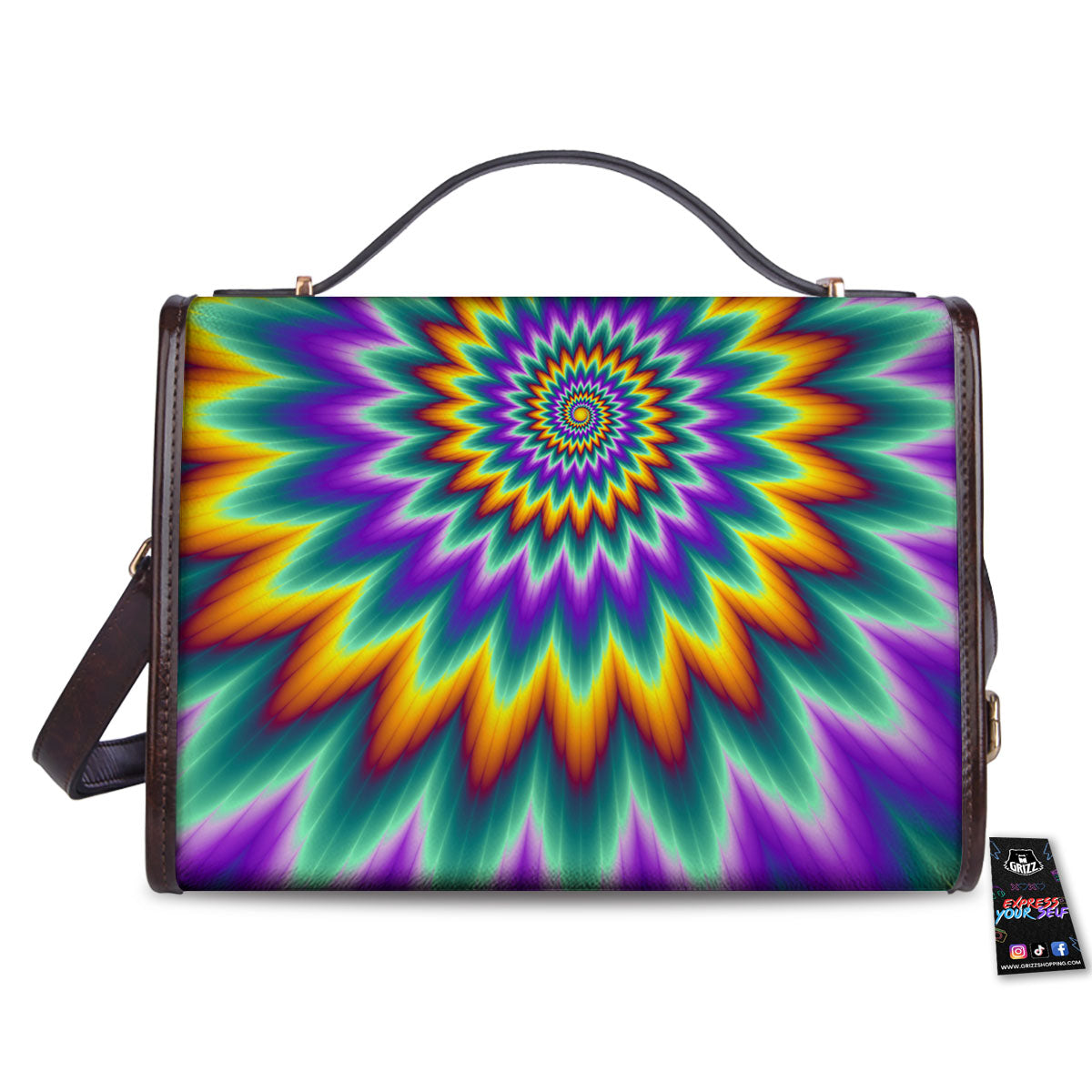 Illusion Optical Rave Psychedelic Women's Satchel Bag - Image 2