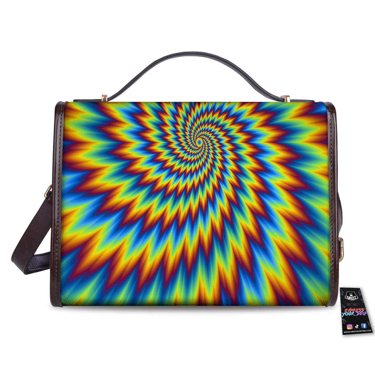 Illusion Optical Psychedelic Expansion Women's Satchel Bag - Image 2