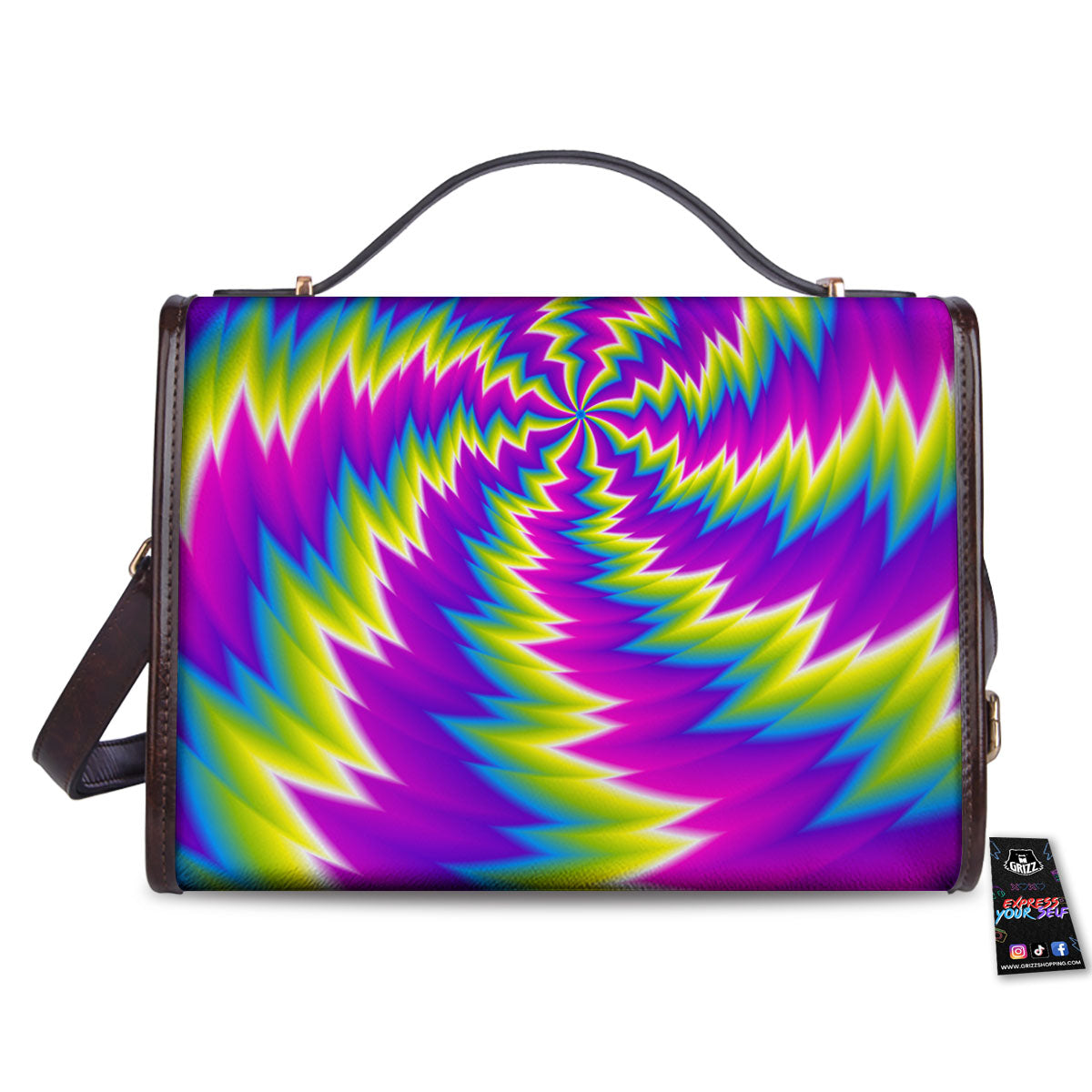 Illusion Optical Psychedelic Radiant Women's Satchel Bag - Image 2