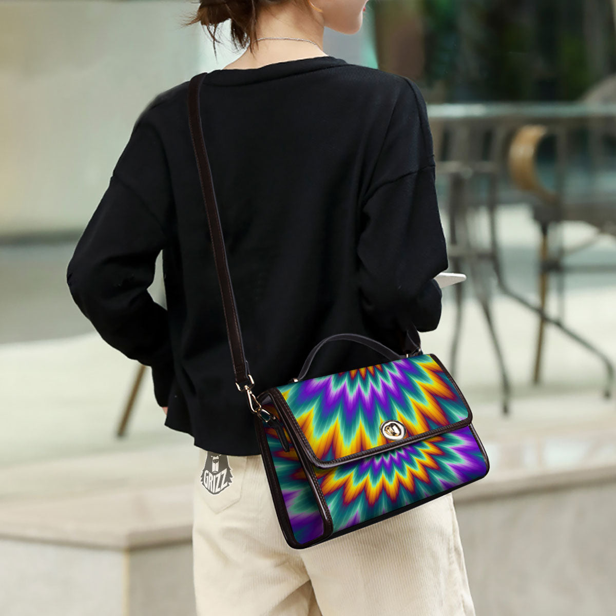 Illusion Optical Rave Psychedelic Women's Satchel Bag - Image 3
