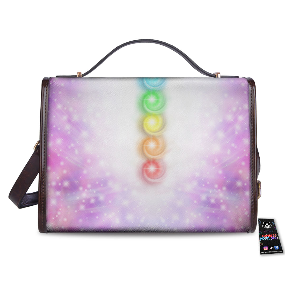 Energy Seven Chakras Print Women's Satchel Bag - Image 2