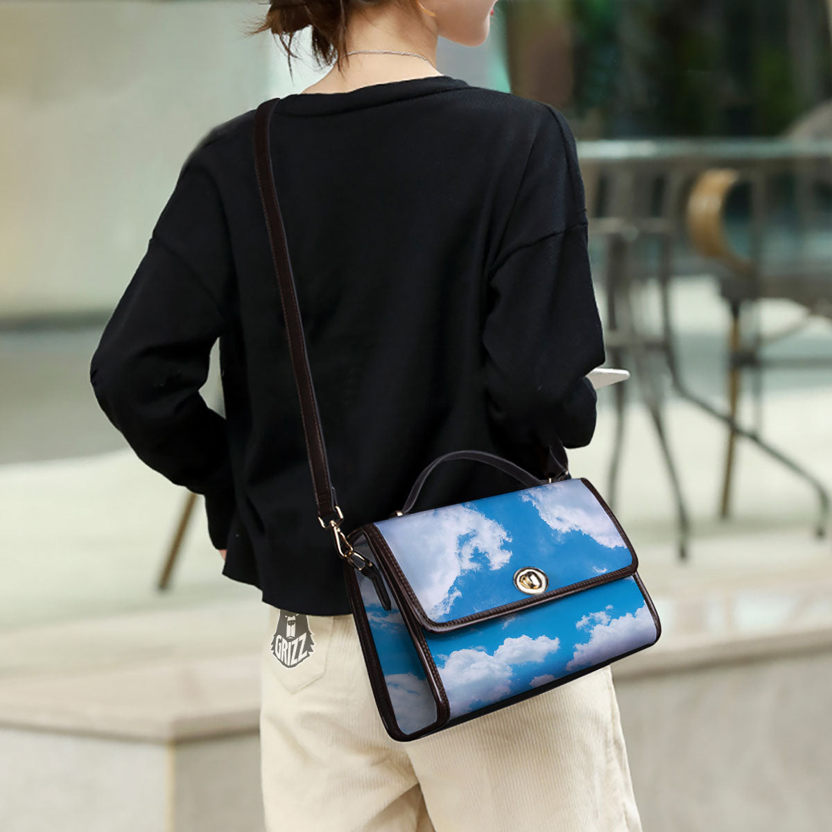 Cloud Sky Print Women's Satchel Bag - Image 3