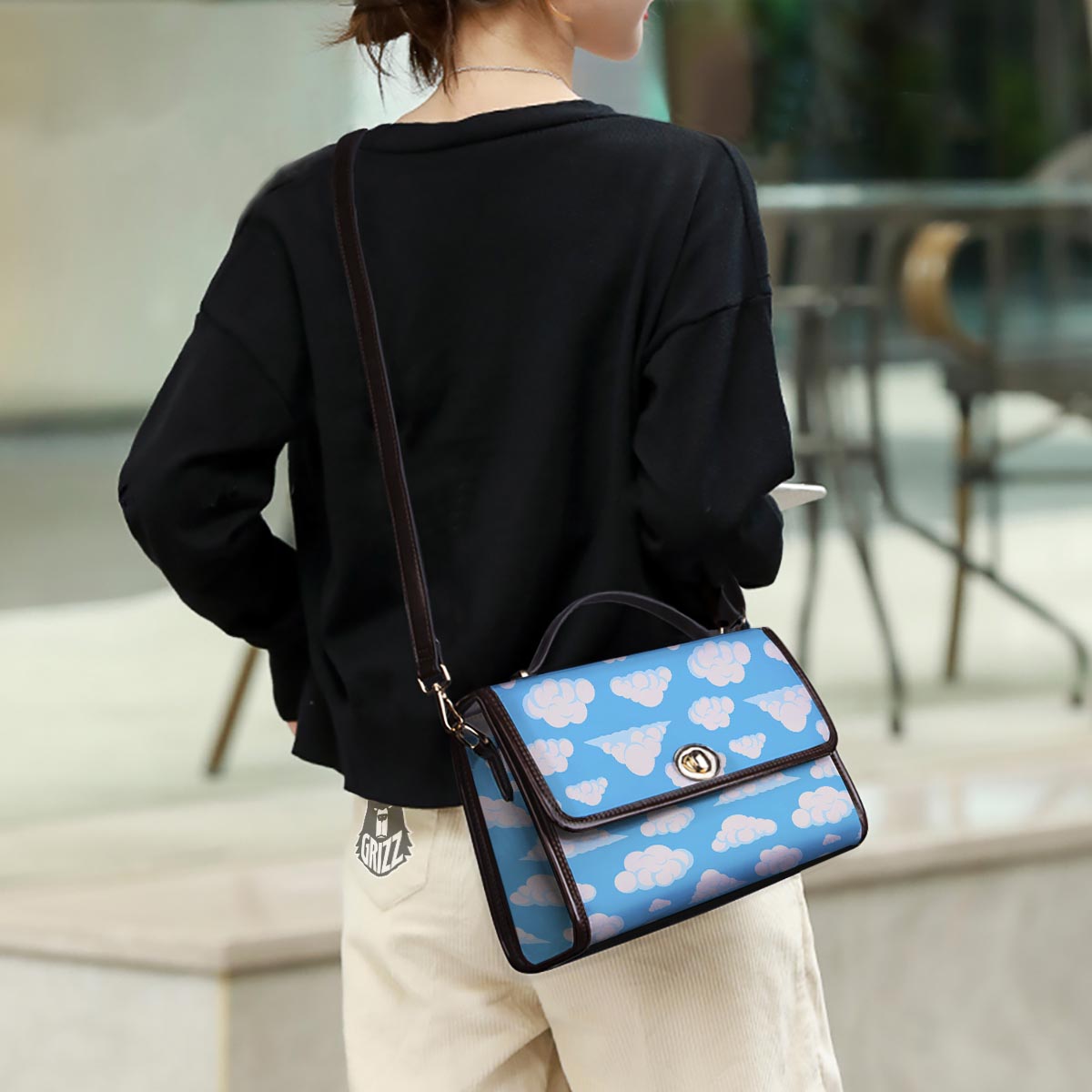 Cloud Sky Print Pattern Women's Satchel Bag - Image 3