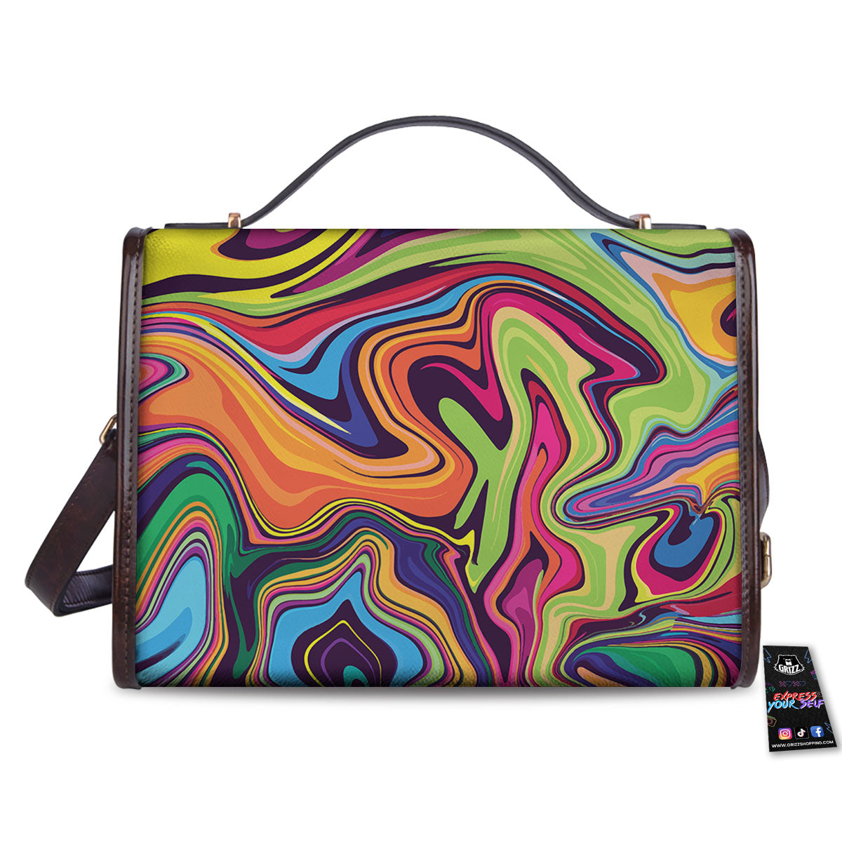 Colorful Psychedelic Print Women's Satchel Bag - Image 2