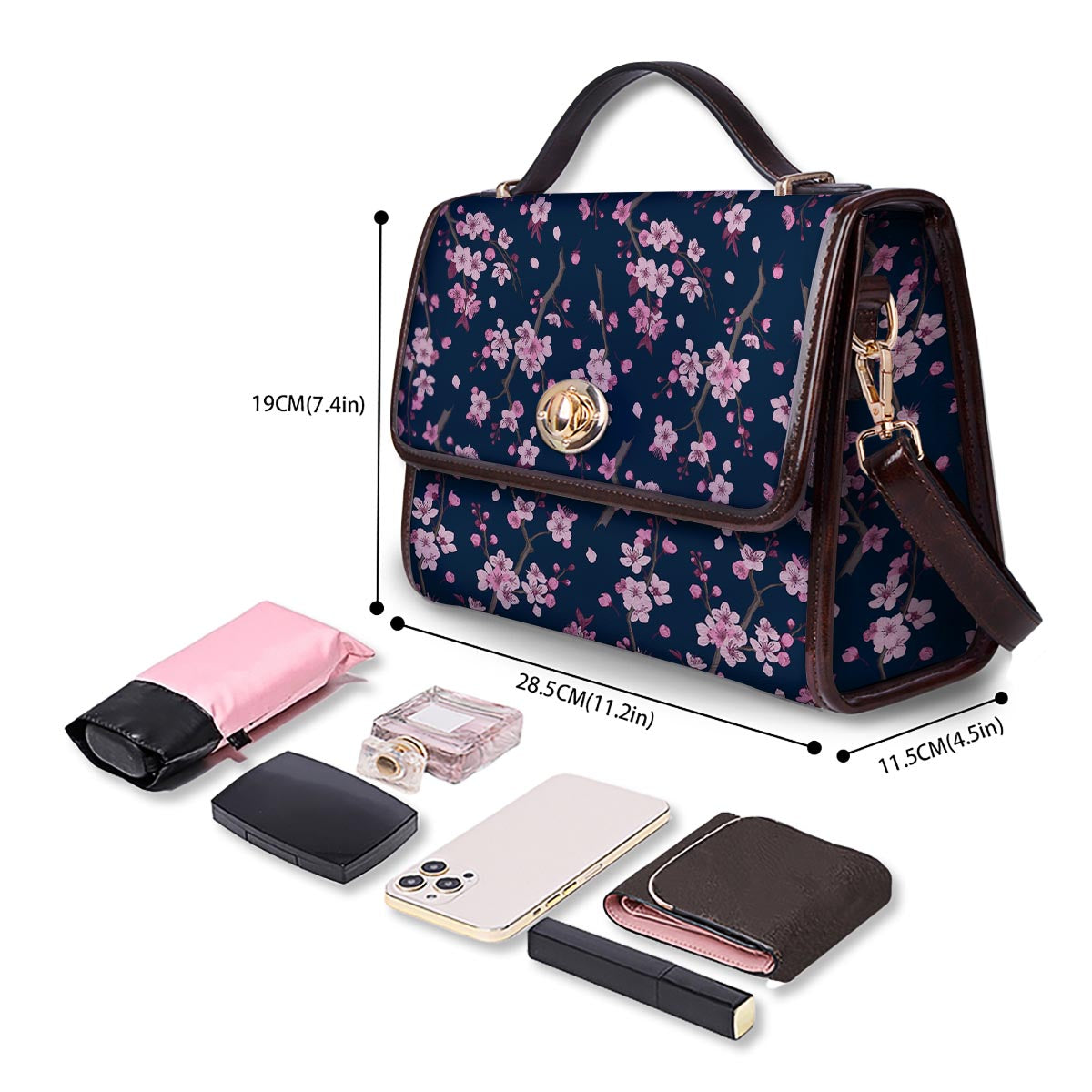 Cherry Blossom Sakura Print Pattern Women's Satchel Bag - Image 4