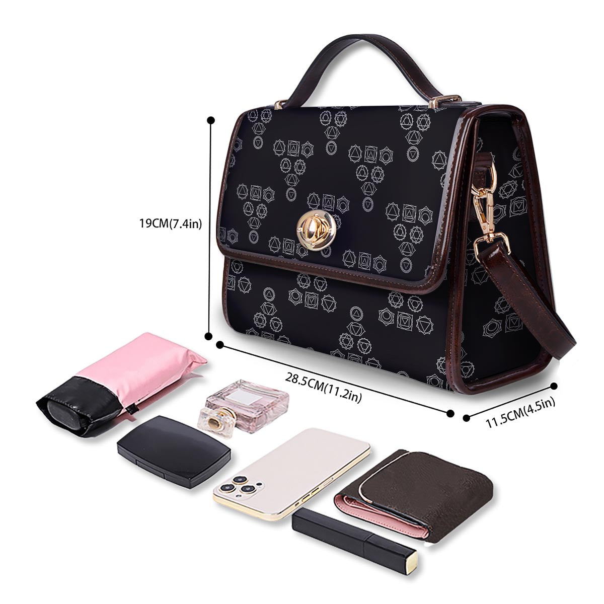 Chakra Sahasrara Print Pattern Women's Satchel Bag - Image 4