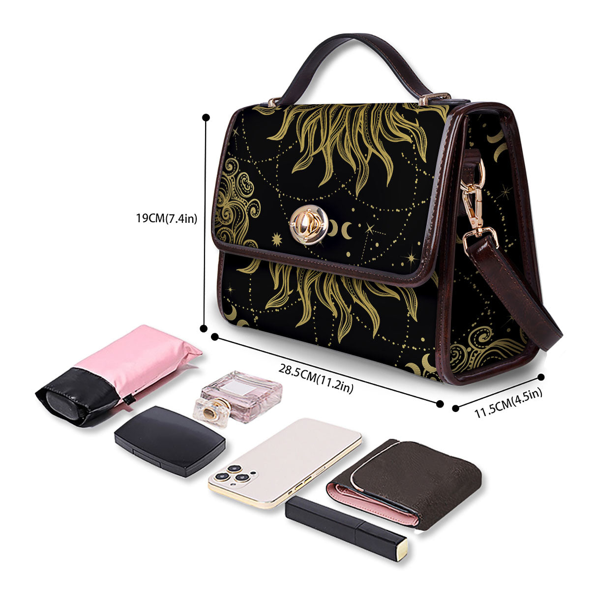 Sun Celestial Vintage Print Women's Satchel Bag - Image 4