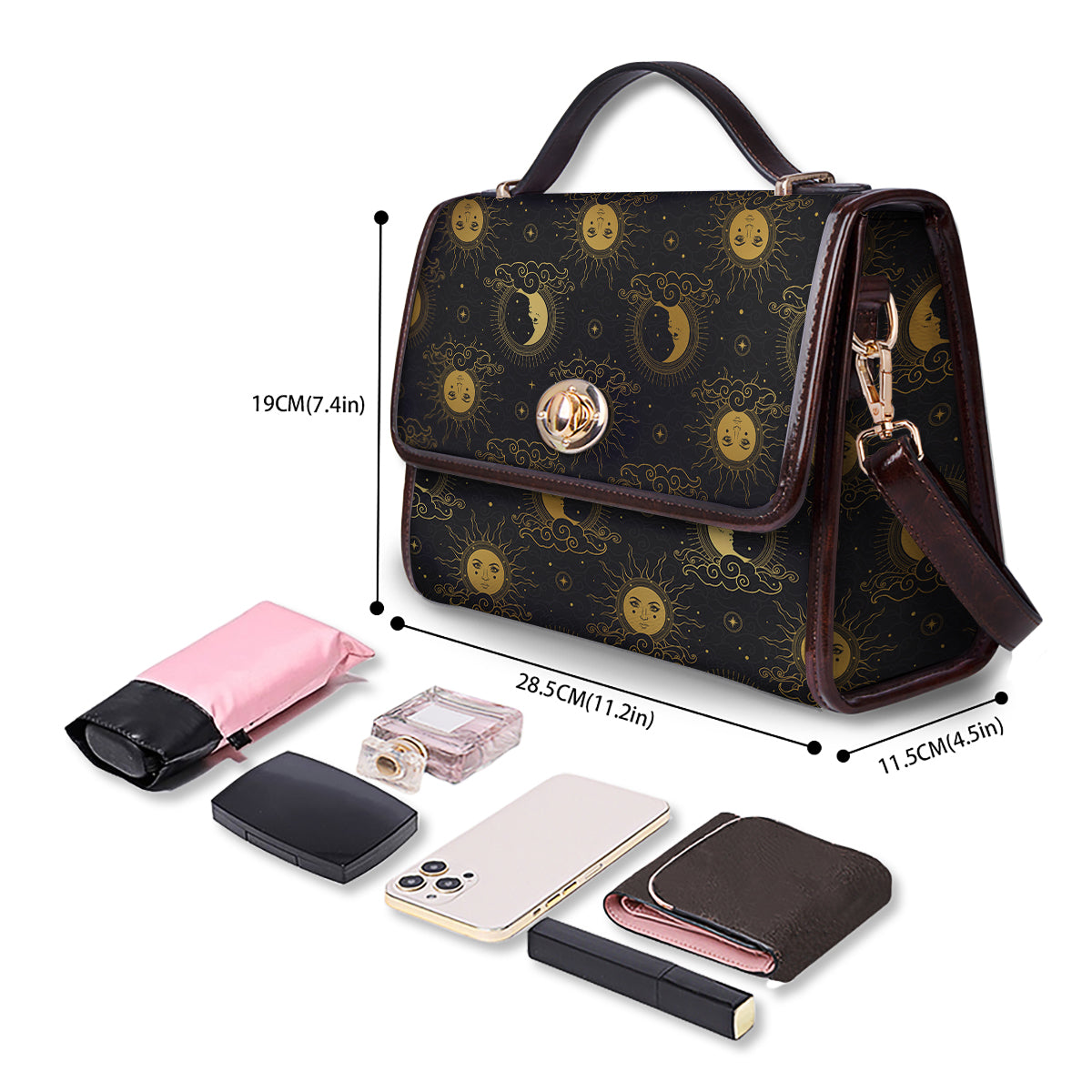 Sun Vintage Print Pattern Women's Satchel Bag - Image 4