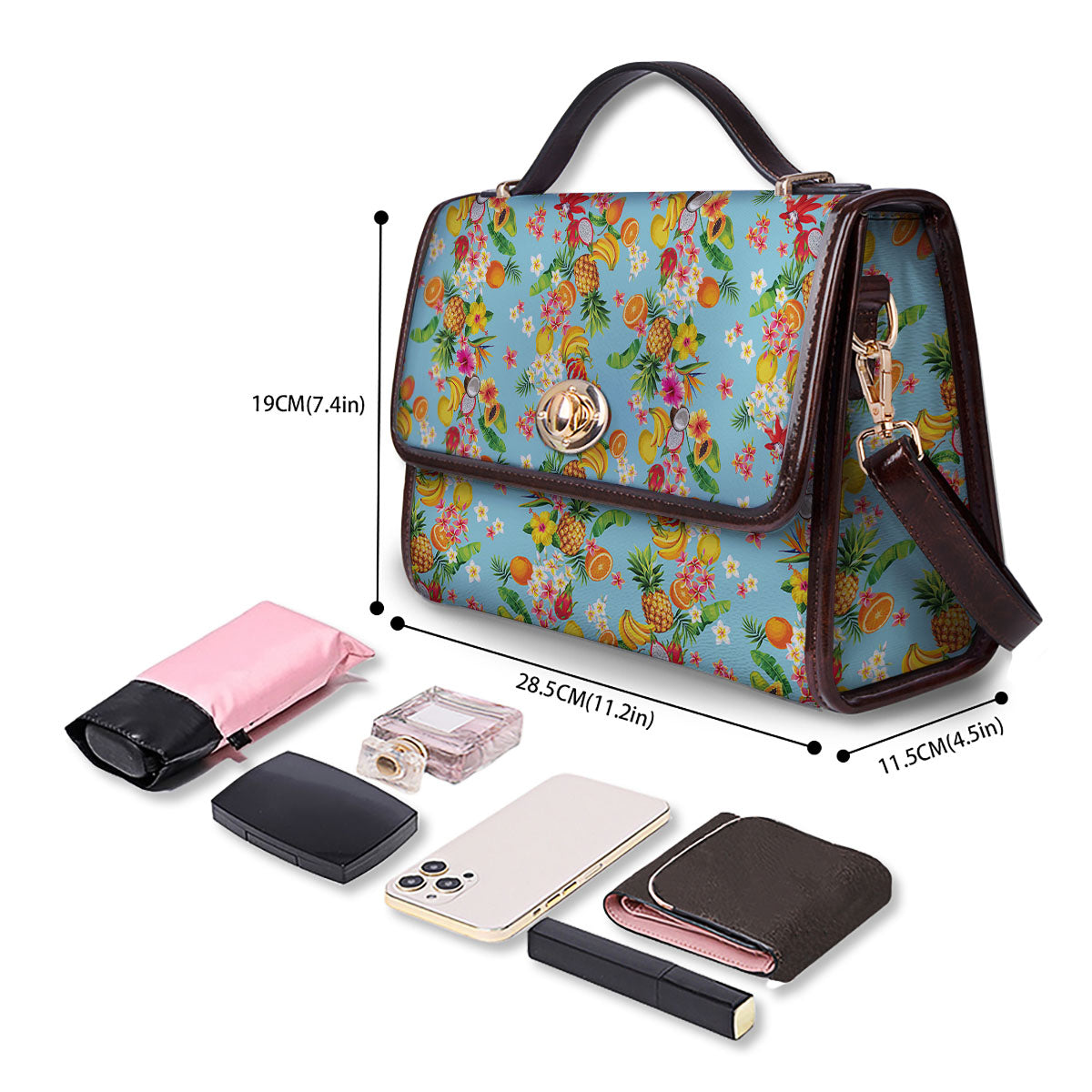 Summer Fruits Tropical Print Pattern Women's Satchel Bag - Image 4
