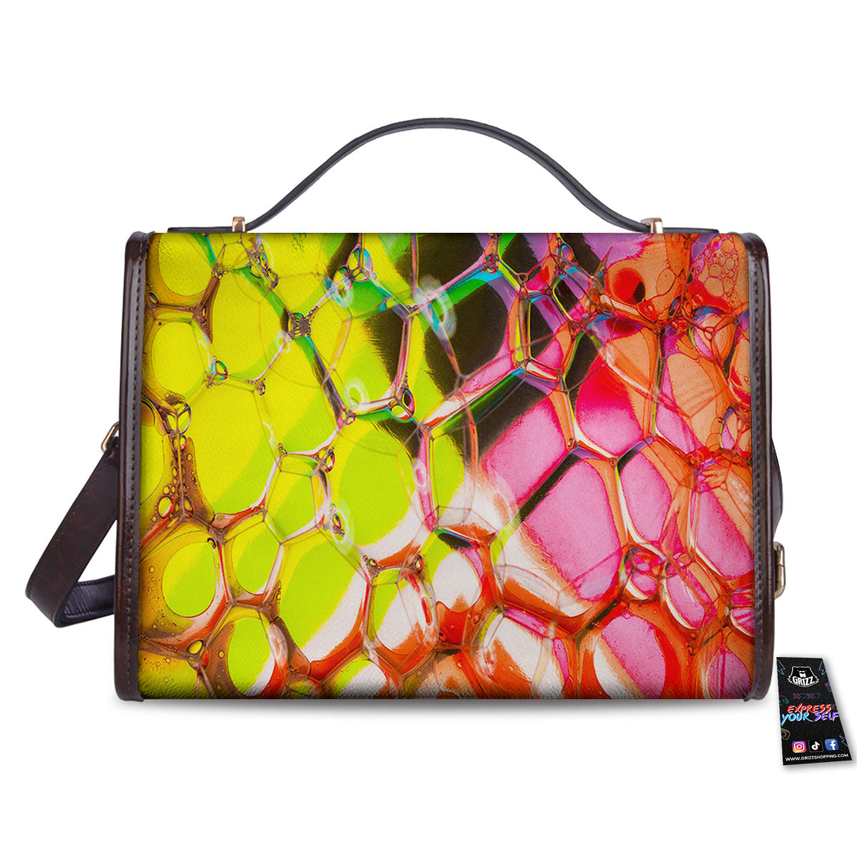 Bubble Soap Psychedelic Print Women's Satchel Bag - Image 2