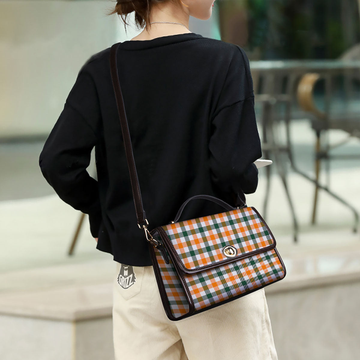 Buffalo Check St. Patrick's Day Print Pattern Women's Satchel Bag - Image 3
