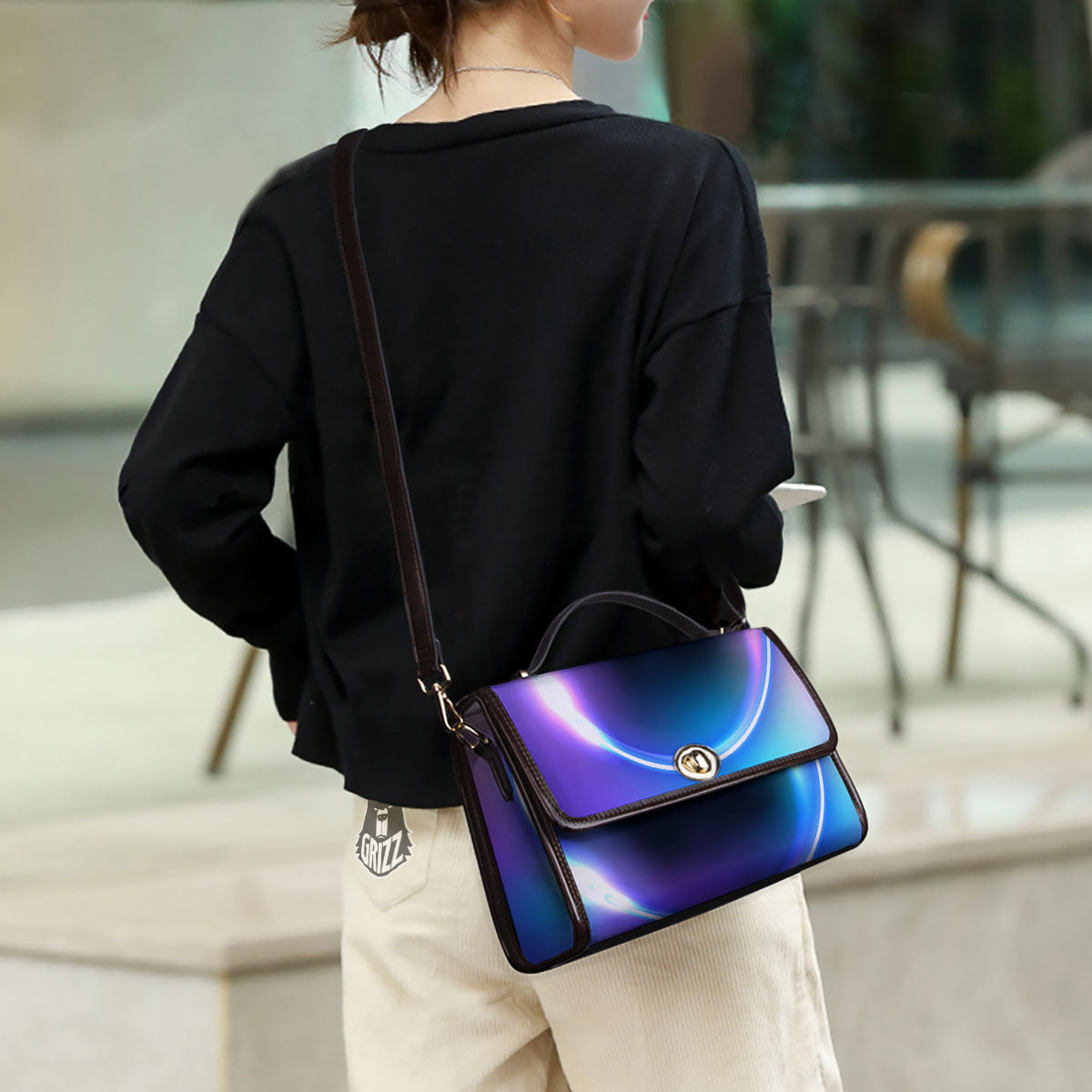 Bubble Rave Print Women's Satchel Bag - Image 3