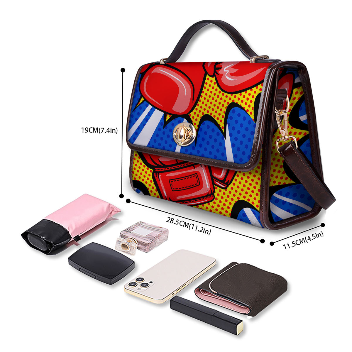 Boxing Gloves Pop Art Print Women's Satchel Bag - Image 4