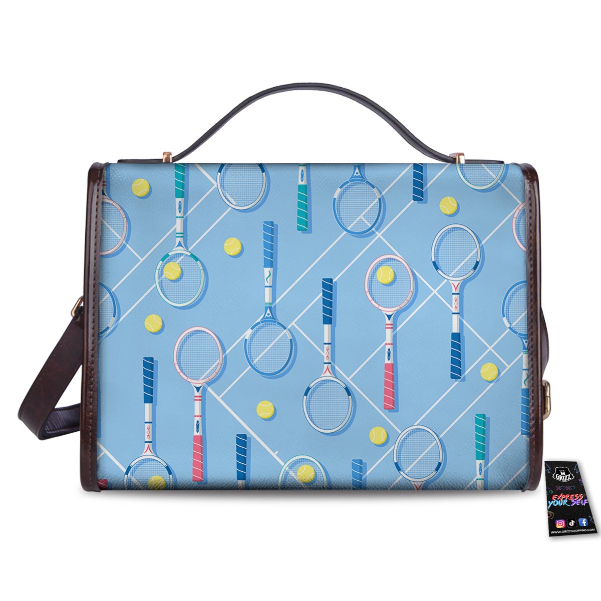 Sport Tennis Print Pattern Women's Satchel Bag - Image 2