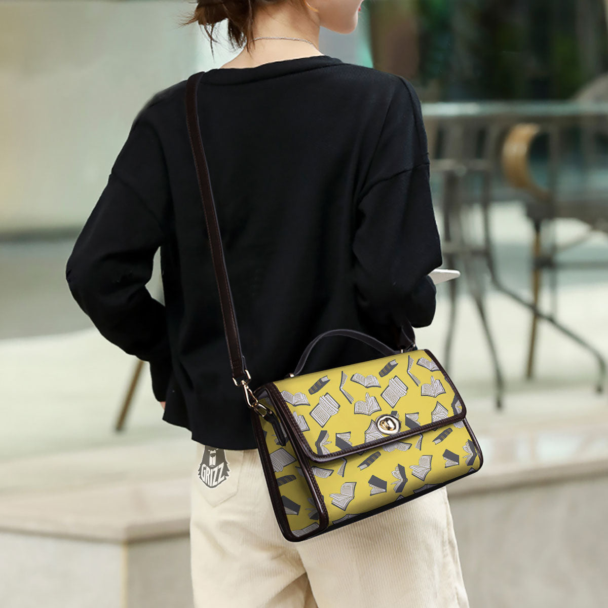 Books Pop Art Print Pattern Women's Satchel Bag - Image 3