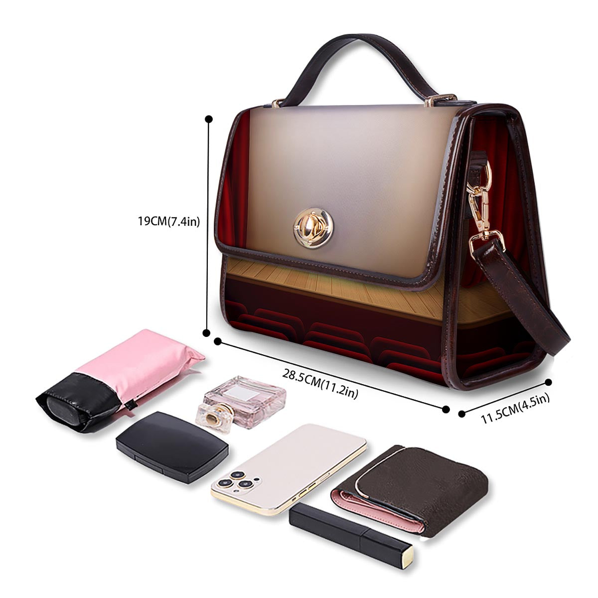 Stage Theater Print Women's Satchel Bag - Image 4