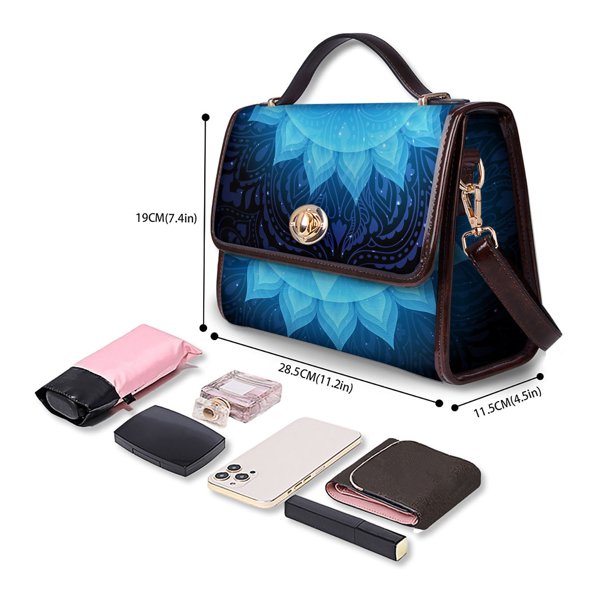 Spiritual Vishuddha Chakra Print Women's Satchel Bag - Image 4