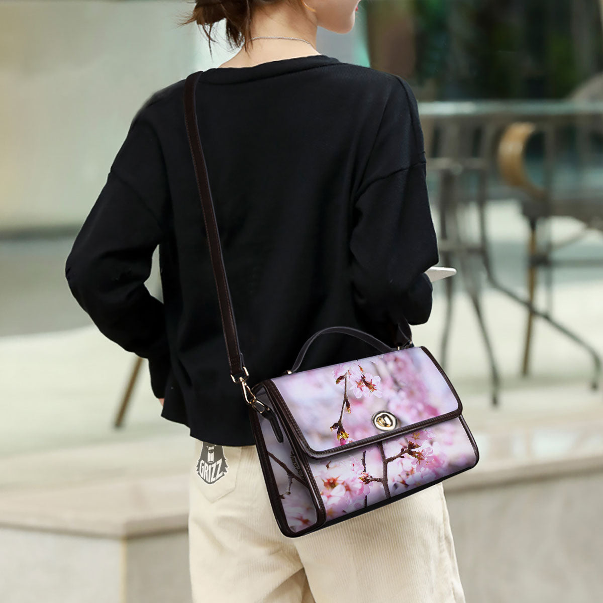 Blossom Spring Cherry Print Women's Satchel Bag - Image 3