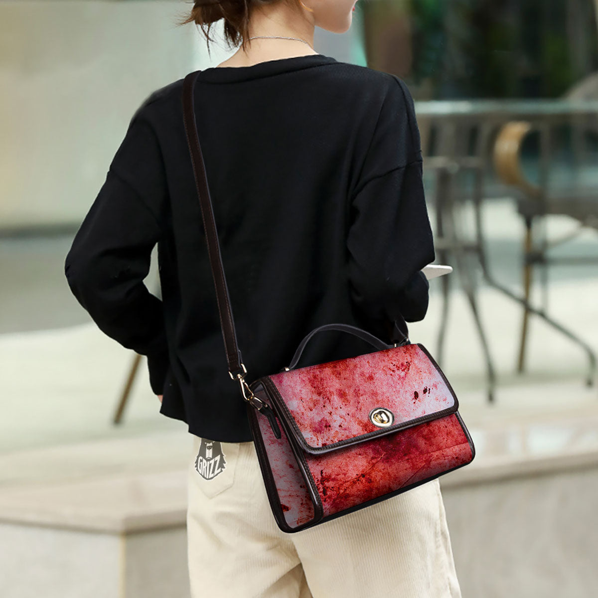 Blood Stains Red Print Women's Satchel Bag - Image 3