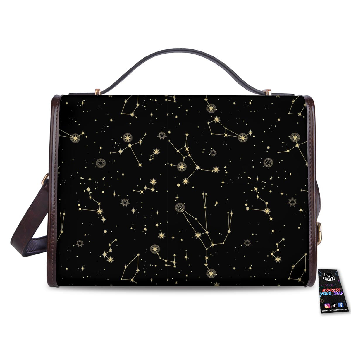 Sky Star Print Pattern Women's Satchel Bag - Image 2