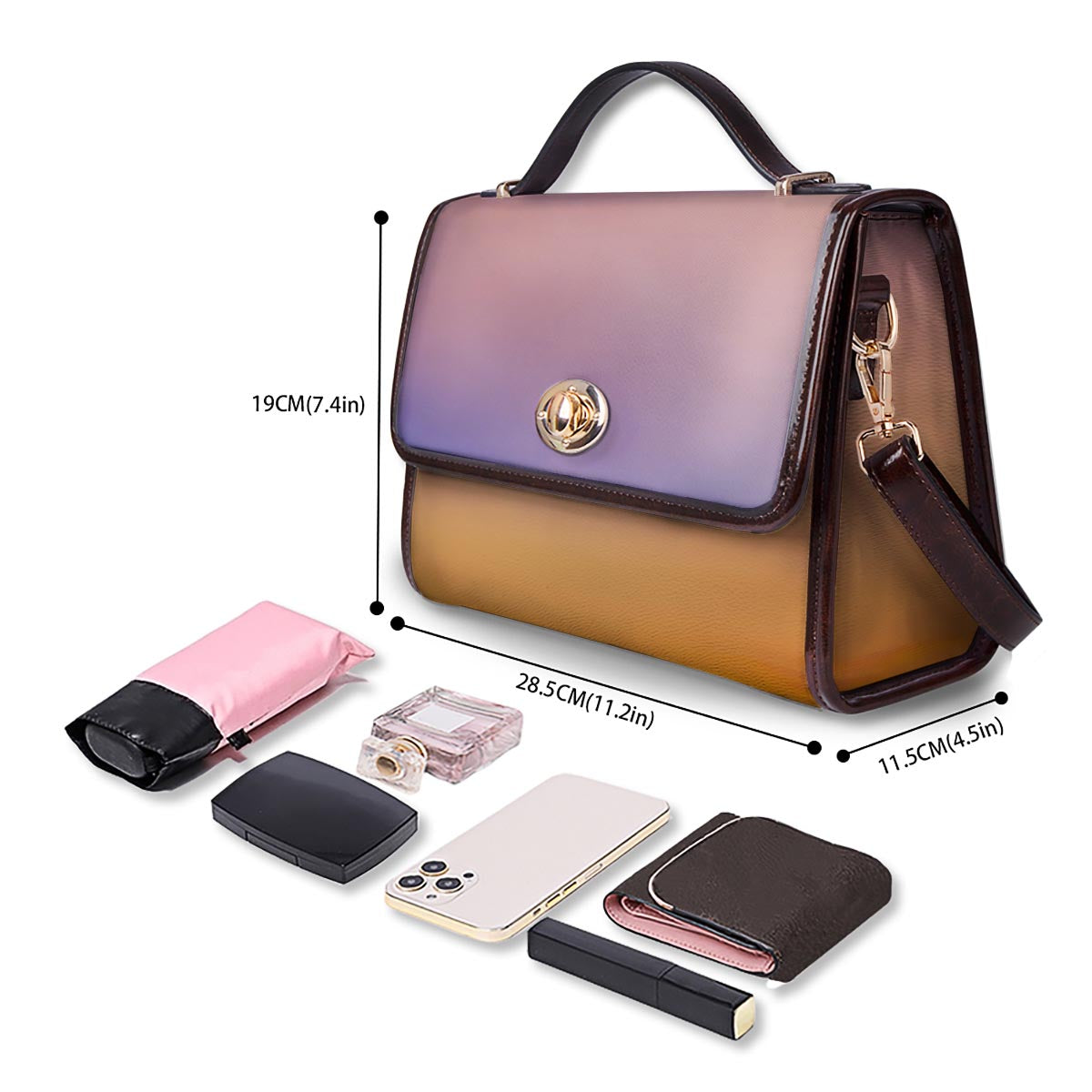 Sky Sunrise Print Women's Satchel Bag - Image 4
