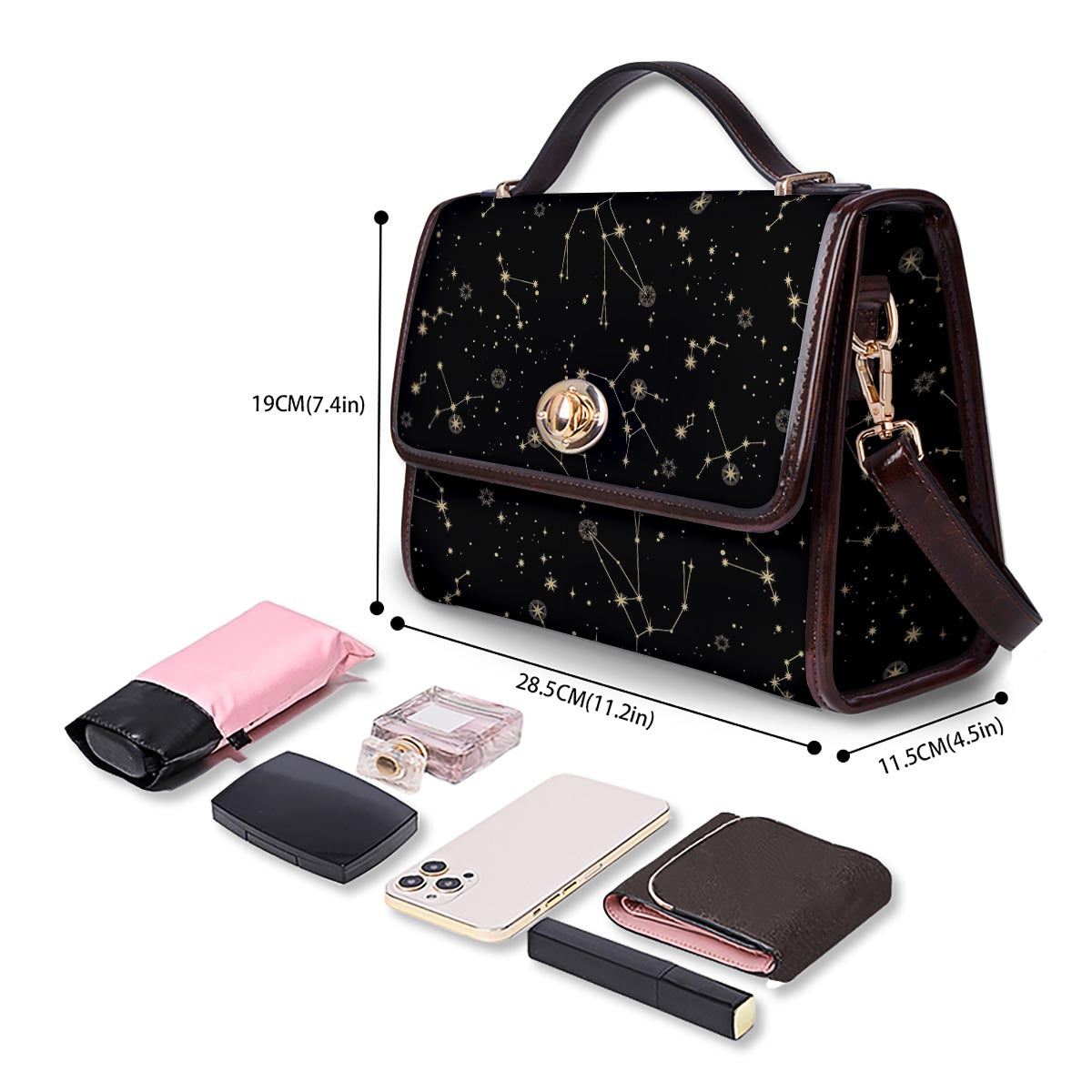 Sky Star Print Pattern Women's Satchel Bag - Image 4