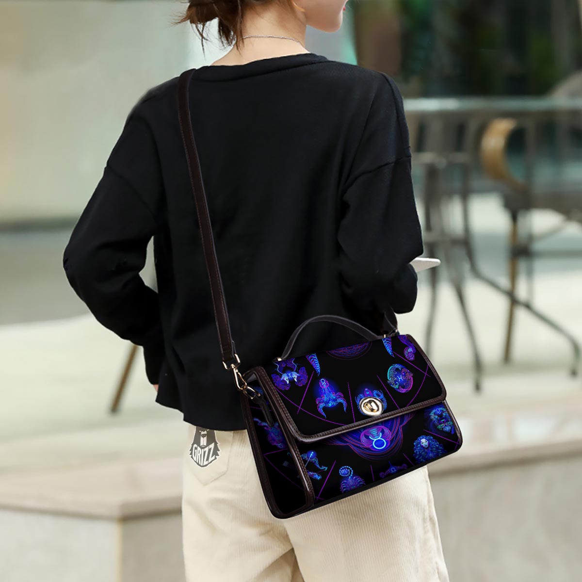 Signs Astrological And Taurus Print Women's Satchel Bag - Image 3
