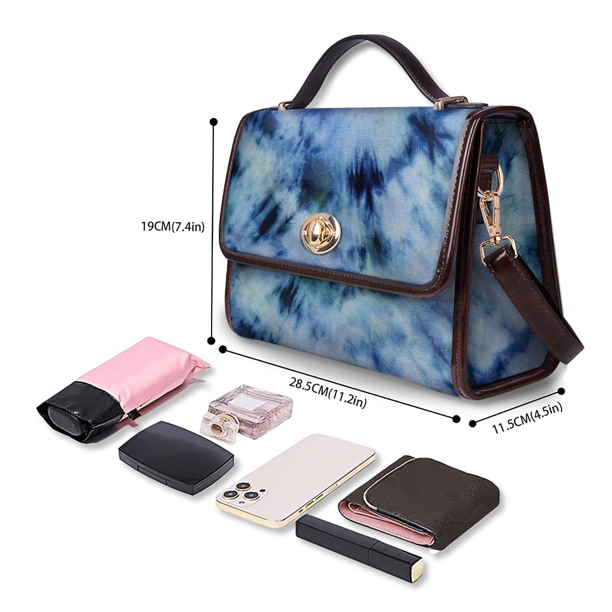 Shibori Tie Dye Print Women's Satchel Bag - Image 4